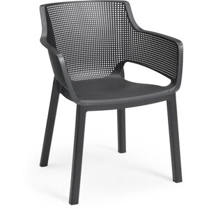 Lots de 6 Fauteuils monoblocs - empilables en résine de synthese  - forme cabriolet - finition 3D (Mesh) -co - ALLIBERT BY KETER -