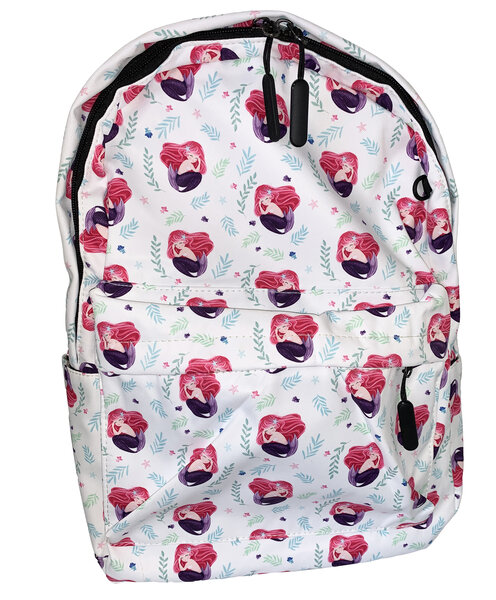 Sac à dos cartable avec trousse assortie scolaire primaire enfants avec motifs sirenes blanc et rose : léger  solide et confortable