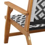 vidaXL Banc de jardin Noir et blanc 122x76x73.5 cm Bois massif d'acacia