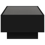 vidaXL Table basse avec LED noir 90x50x30 cm bois d'ingénierie