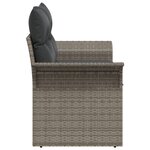 Canapé de jardin 2 places vidaXL avec coussins en polypropylène gris