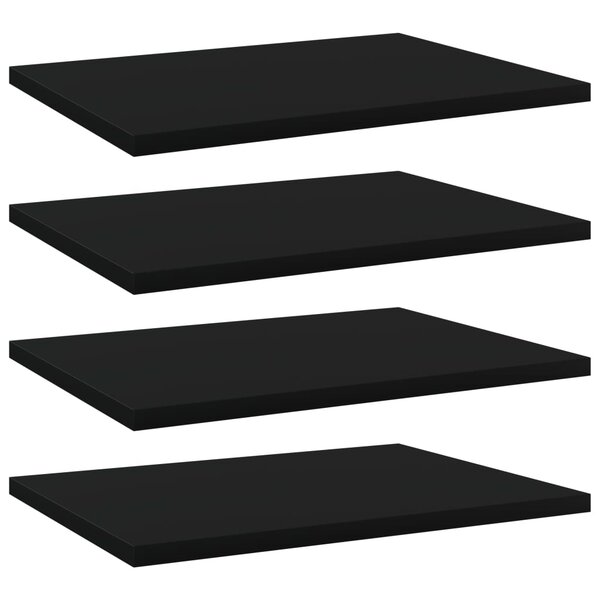vidaXL Panneaux de bibliothèque 4 Pièces noir bois d’ingénierie