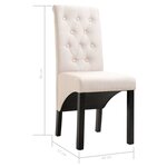 vidaXL Chaises à manger lot de 4 crème tissu