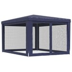 vidaXL Tente de fête avec 4 parois latérales en maille Bleu 3x4 m PEHD