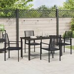 vidaXL Set de 5 pièces de salle à manger de jardin noir en rotin PVC