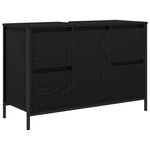 Ensemble de meubles de salle de bain 3 pièces vidaXL - Chêne noir en bois d'ingénierie