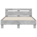 vidaXL Cadre de lit avec LED sans matelas gris béton 120x190 cm