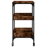 vidaXL Chariot de cuisine chêne fumé 60x41x80 5 cm bois d'ingénierie