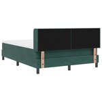 lit à ressort vidaXL avec matelas vert foncé 160x200 cm en velours