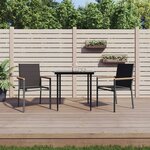 vidaXL Chaises de jardin lot de 2 noir 55x61 5x90cm textilène et acier