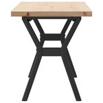 vidaXL Table basse cadre en Y 110x40x45 5 cm bois de pin massif fonte