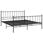 vidaXL Cadre de lit Noir Métal 200x200 cm