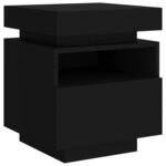 vidaXL Armoires de chevet avec lumières LED 2 Pièces noir 40x39x48 5 cm