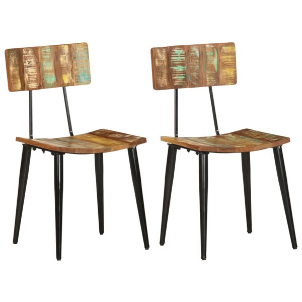 vidaXL Chaises à manger lot de 2 bois de récupération solide
