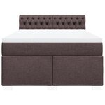 vidaXL Sommier à lattes de lit avec matelas Marron foncé 140x190 cm