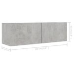 vidaXL Meubles TV 4 Pièces Gris béton 100x30x30 cm Bois d'ingénierie