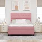 vidaXL Lit Box Spring avec Matelas Rose 140x200 cm Velours