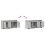 vidaXL Meuble TV avec LED gris béton 100x34x50 cm bois d'ingénierie