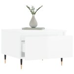 vidaXL Tables basses 2 Pièces blanc brillant 50x46x35cm bois d'ingénierie