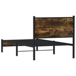 vidaXL Cadre de lit en métal sans matelas chêne fumé 80x200 cm