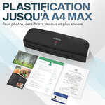 ACROPAQ Plastifieuse A4 80-125 microns- Bouton anti-bourrage Avec 15 Feuilles Plastifieuses-Economie 75  Energie