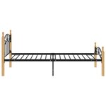 vidaXL Cadre de lit sans matelas noir métal bois chêne 100x200 cm