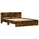 vidaXL Cadre de lit avec tête de lit chêne fumé 140x190 cm