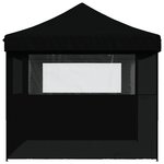 vidaXL Tente de réception pliable escamotable 3 parois latérales noir