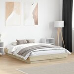 vidaXL Cadre de lit sans matelas chêne sonoma 135x190 cm