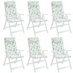 vidaXL Coussins de chaise à dossier haut lot de 6 modèle de feuille