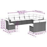 vidaXL Salon de jardin avec coussins 10 Pièces beige résine tressée