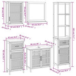 vidaXL Ensemble de meubles de salle de bain 5 Pièces bois massif de noyer