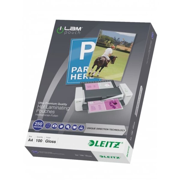 Leitz pochettes de plastification ilam 250 microns a4 100 pièces