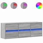 vidaXL Meuble TV mural avec lumières LED sonoma gris 130x31x45 cm