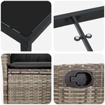 vidaXL Ensemble de salle à manger de jardin 9 pièces avec coussins Gris Poly Rattan