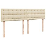 vidaXL Sommier à lattes de lit avec matelas Crème 200x200 cm Tissu