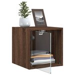 vidaXL Tables de chevet et portes vitrées 2Pièces chêne marron 35x37x35cm