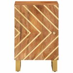 vidaXL Armoire bain marron et noir 38x33 5x58 cm bois massif manguier