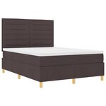 vidaXL Lit à ressorts avec matelas marron foncé 140x200 cm tissu