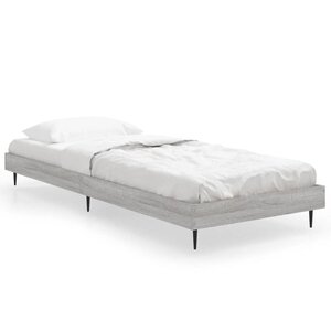 vidaXL Cadre de lit sonoma gris 75x190 cm bois d'ingénierie