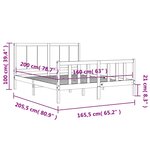 vidaXL Cadre de lit sans matelas 160x200 cm bois massif de pin