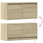 vidaXL Meuble TV mural avec lumières LED chêne sonoma 80x31x35 cm