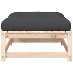 vidaXL Repose-pied de jardin avec coussin bois de pin massif