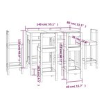 vidaXL Ensemble de bar 7 Pièces Blanc Bois de pin massif