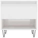 vidaXL Table basse blanc brillant 50x46x50 cm bois d'ingénierie