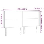 vidaXL Tête de lit avec oreilles Gris 203x16x118/128 cm Similicuir
