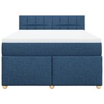 vidaXL Sommier à lattes de lit avec matelas Bleu 160x200 cm Tissu