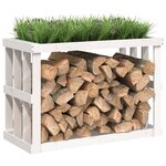 vidaXL Porte-bûches d’extérieur Blanc 108x52x74 cm Bois massif de pin