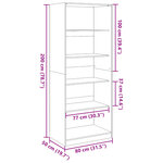 vidaXL Garde-robe chêne artisanal 80x50x200 cm bois d'ingénierie