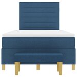 vidaXL Lit à Ressorts avec Matelas & Banc Bleu 120x200 cm Tissu